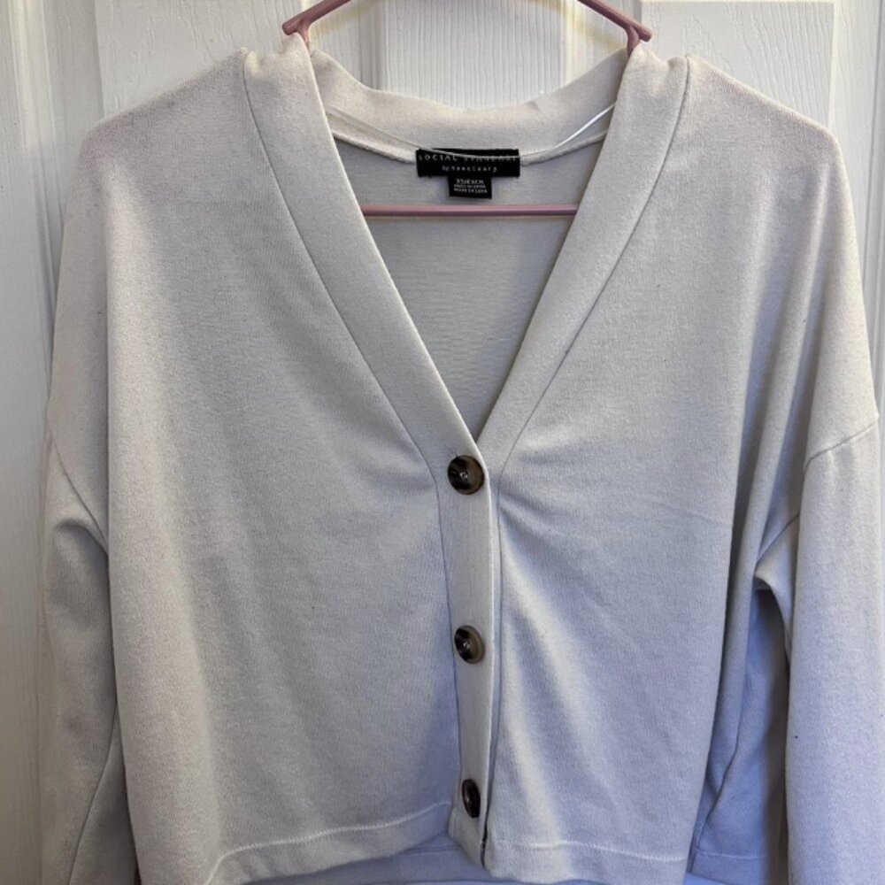 Small white cropped cardigan